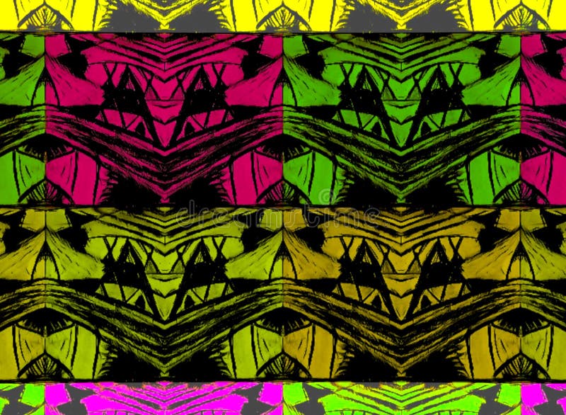 Красочный психоделическое trippy цифровой модели искусства иллюстрация вектора