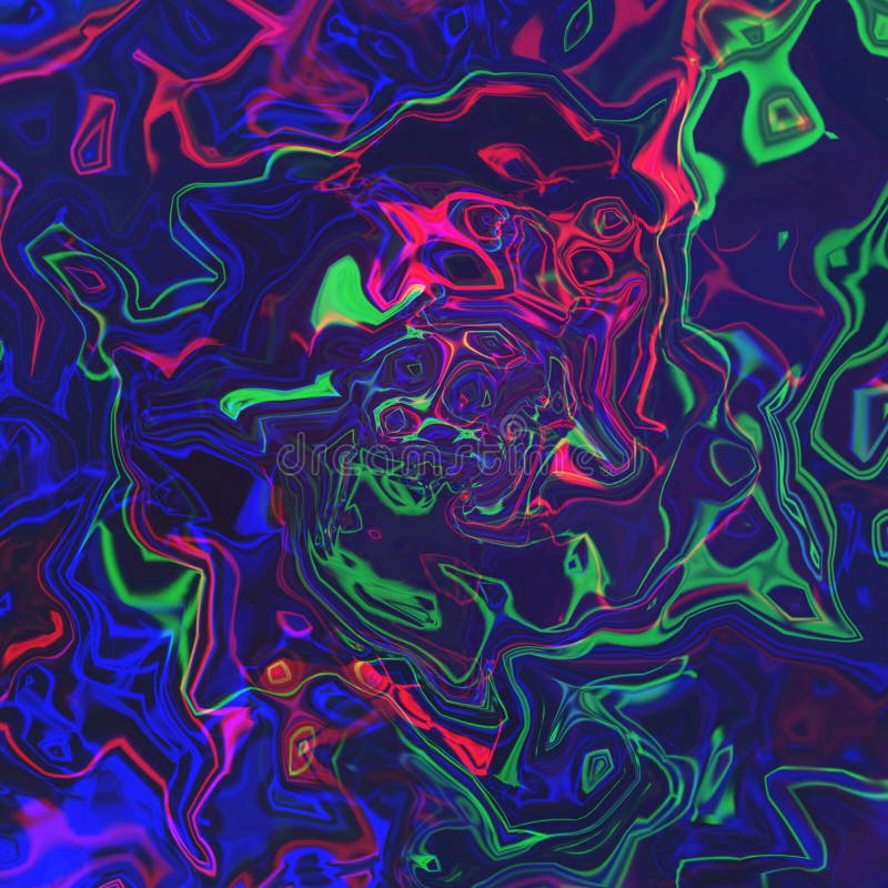 Красочный психоделическое trippy цифровой модели искусства иллюстрация вектора