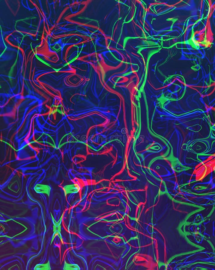 Красочный психоделическое trippy цифровой модели искусства иллюстрация штока