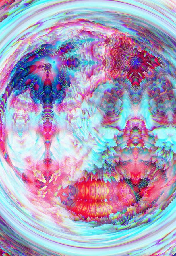 Красочный психоделическое trippy цифровой модели искусства иллюстрация штока