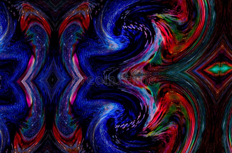 Красочный психоделическое trippy цифровой модели искусства иллюстрация штока