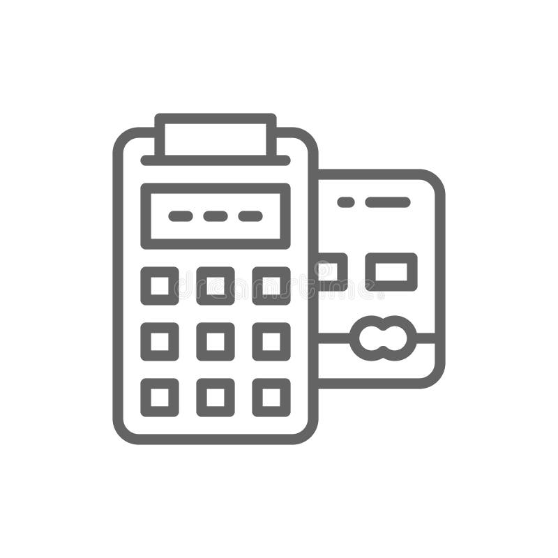 Кредитная карточка POS, терминал банка, методы оплат выравнивает значок иллюстрация вектора Кредитная карточка POS, терминал банка, методы оплат выравнивает значок иллюстрация вектора
