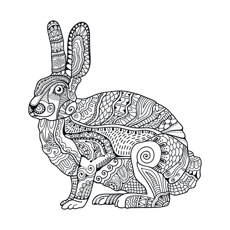 Кролик Zentangle стилизованный Нарисованная рукой винтажная иллюстрация вектора doodle для пасхи бесплатная иллюстрация Кролик Zentangle стилизованный Нарисованная рукой винтажная иллюстрация вектора doodle для пасхи бесплатная иллюстрация