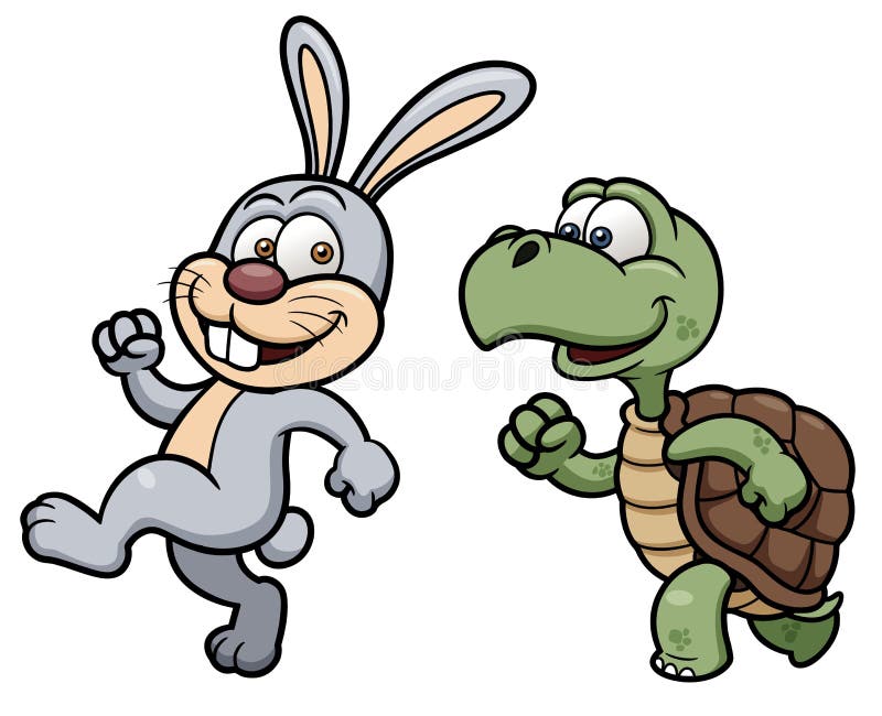 Vector illustration of Cartoon Rabbit and turtle. Vector illustration of Cartoon Rabbit and turtle