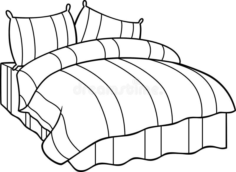 This is an illustration of a bed. This is an illustration of a bed