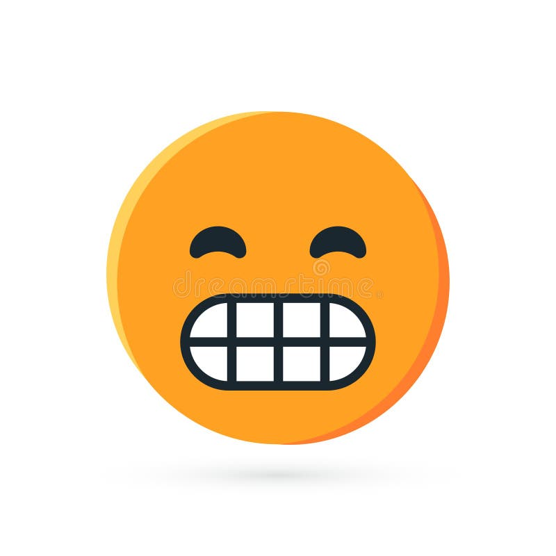 Круглое желтое emoji в плоском стиле, векторе иллюстрация вектора