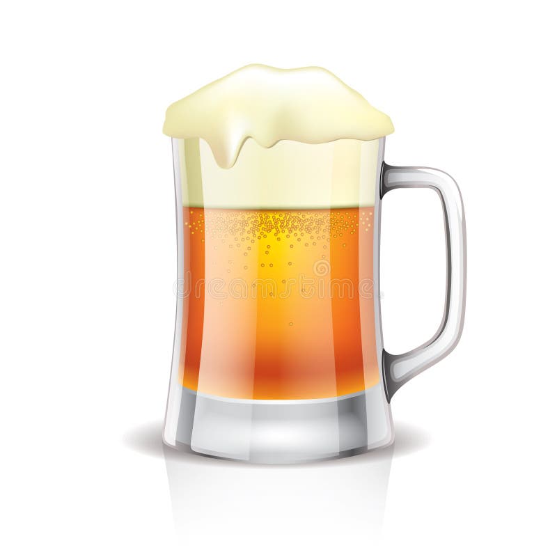 Beer mug on white photo-realistic vector illustration. Beer mug on white photo-realistic vector illustration