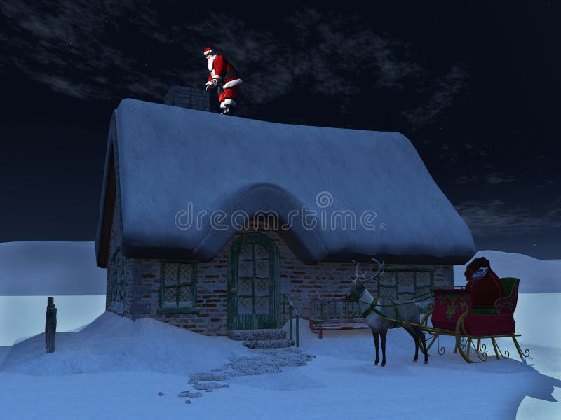 крыша santa claus иллюстрация штока крыша santa claus иллюстрация штока