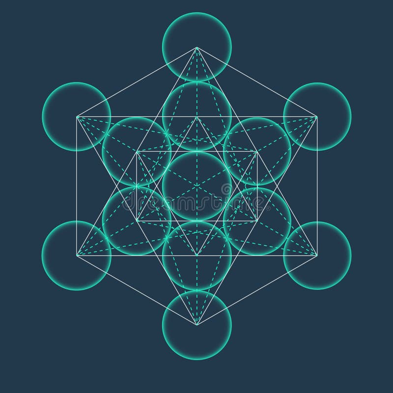 Куб Metatrons Цветок жизни Священное геометрическое иллюстрация вектора Куб Metatrons Цветок жизни Священное геометрическое иллюстрация вектора