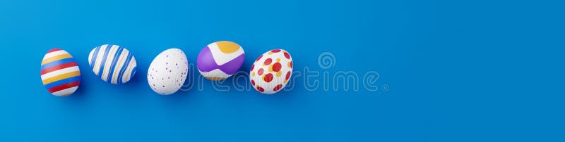 кучка красочных яиц на голубом пасхальном фоне 3d отрисовка. груда птиц и красочных пасхальных яиц 3d. Пасха иллюстрация штока