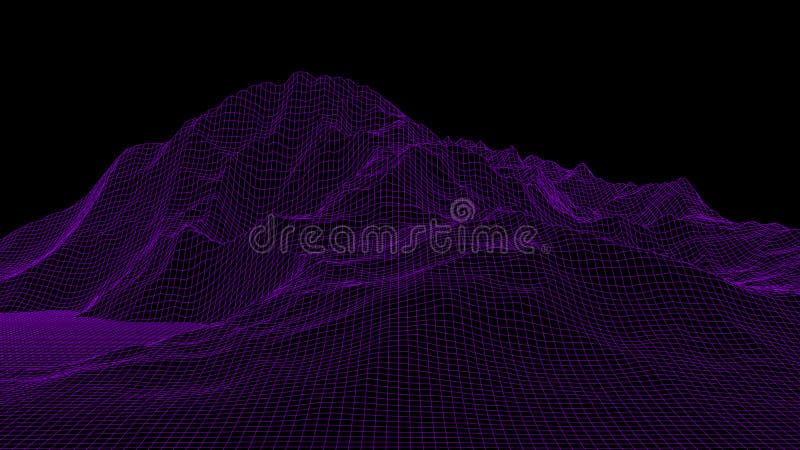 Ландшафт wireframe 3d вектора Иллюстрация решетки иллюстрация вектора Ландшафт wireframe 3d вектора Иллюстрация решетки иллюстрация вектора