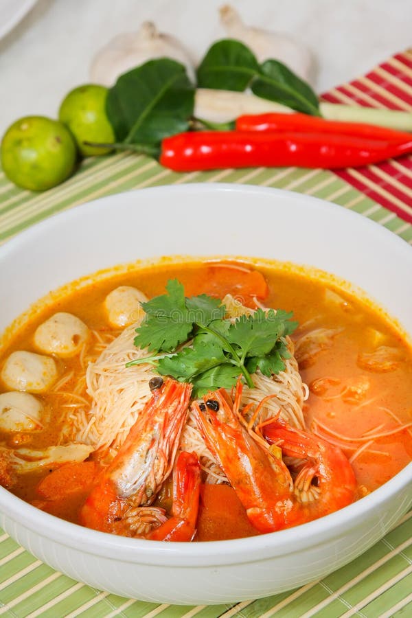 Prawn noodle - Malaysian food spicy noodles. Prawn noodle - Malaysian food spicy noodles