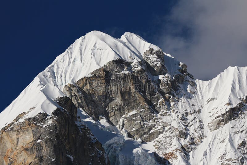 Ледник покрыл пик востока Lobuche держателя стоковые изображения Ледник покрыл пик востока Lobuche держателя стоковые изображения