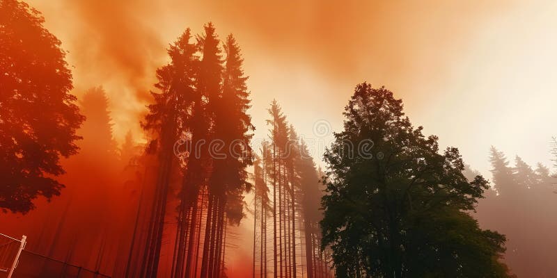 лесной пожар. изменения климата и проблемы экологии. летом бесплатная иллюстрация