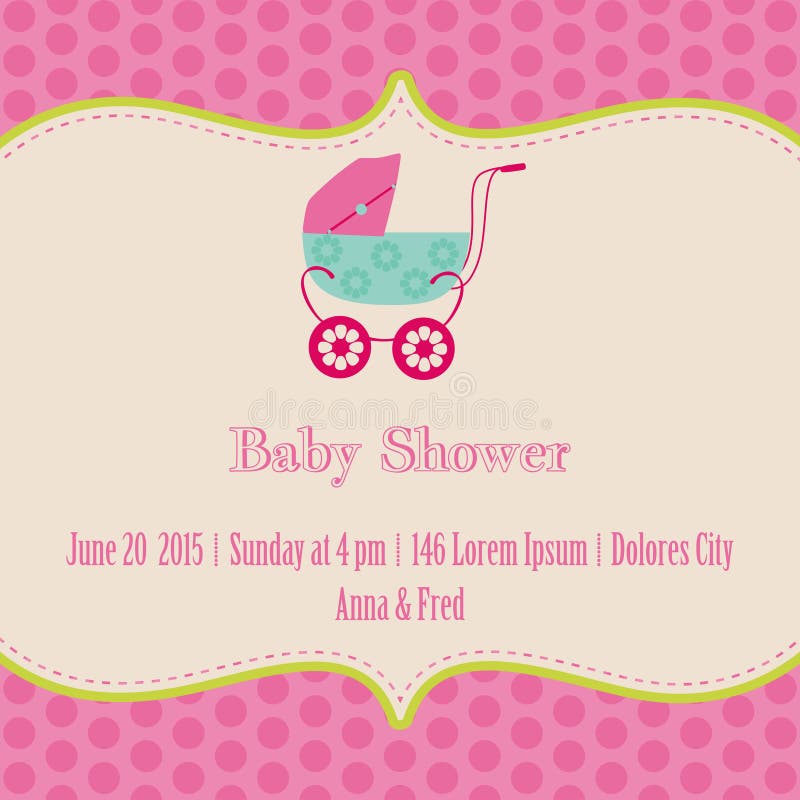 Baby Girl Shower and Arrival Card - with place for your text in. Baby Girl Shower and Arrival Card - with place for your text in