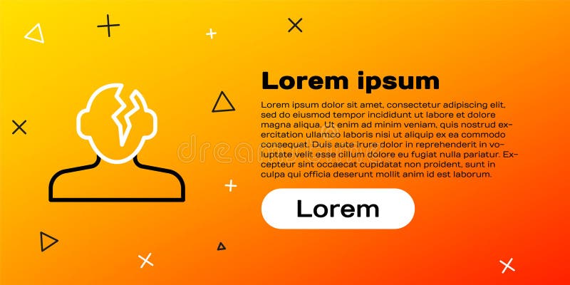 линейное решение проблемы в иконе психологии на желтом фоне. лечение психического здоровья. красочный бесплатная иллюстрация