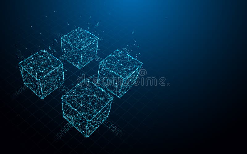 Линии формы Blockchain, треугольники и дизайн стиля частицы иллюстрация вектора Линии формы Blockchain, треугольники и дизайн стиля частицы иллюстрация вектора