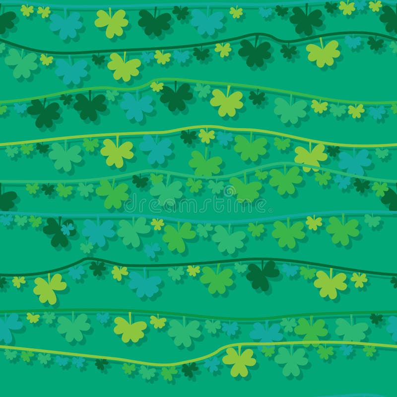 Линия безшовная картина вида лист ` s St. Patrick иллюстрация вектора Линия безшовная картина вида лист ` s St. Patrick иллюстрация вектора