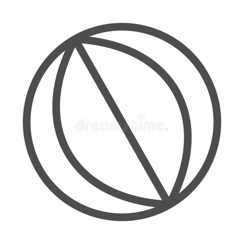 Линия знак мяча пляжа beachball концепции летних каникул значка резиновый на белом значок мяча игрушки помещения в стиле плана бесплатная иллюстрация