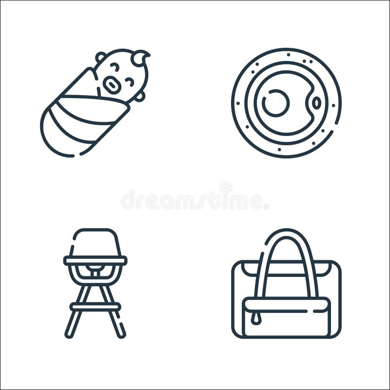 Maternity line icons. linear set. quality vector line set such as baby bag, high chair, ovum sign symbol. Maternity line icons. linear set. quality vector line set such as baby bag, high chair, ovum sign symbol