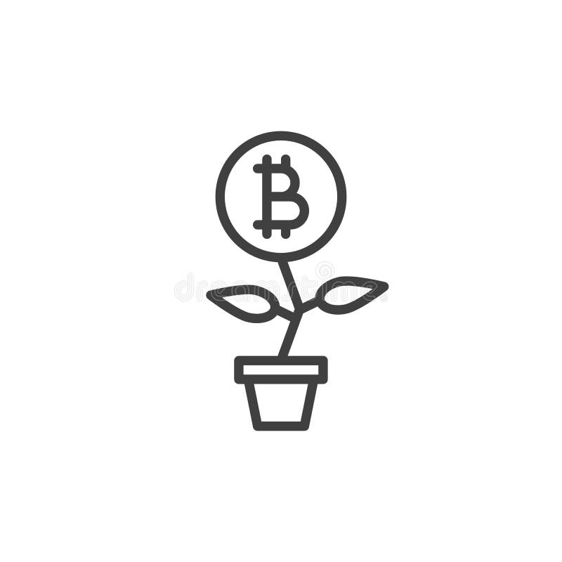Линия значок bitcoin инвестиций иллюстрация штока