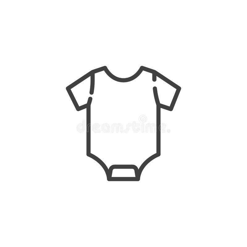 Линия значок bodysuit одежду ребенка иллюстрация вектора