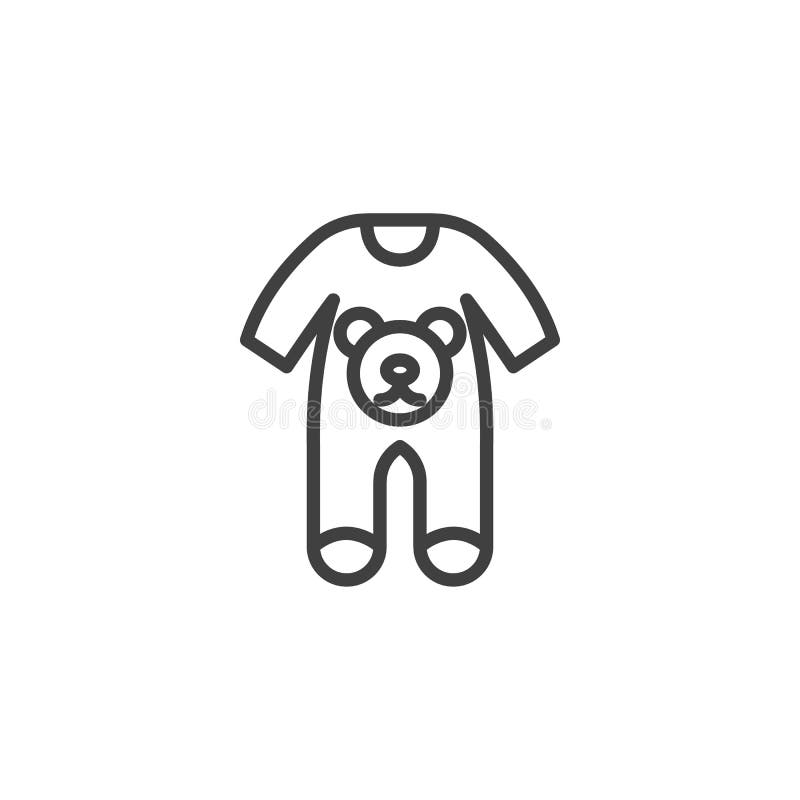 Линия значок bodysuit одежды ребенка бесплатная иллюстрация