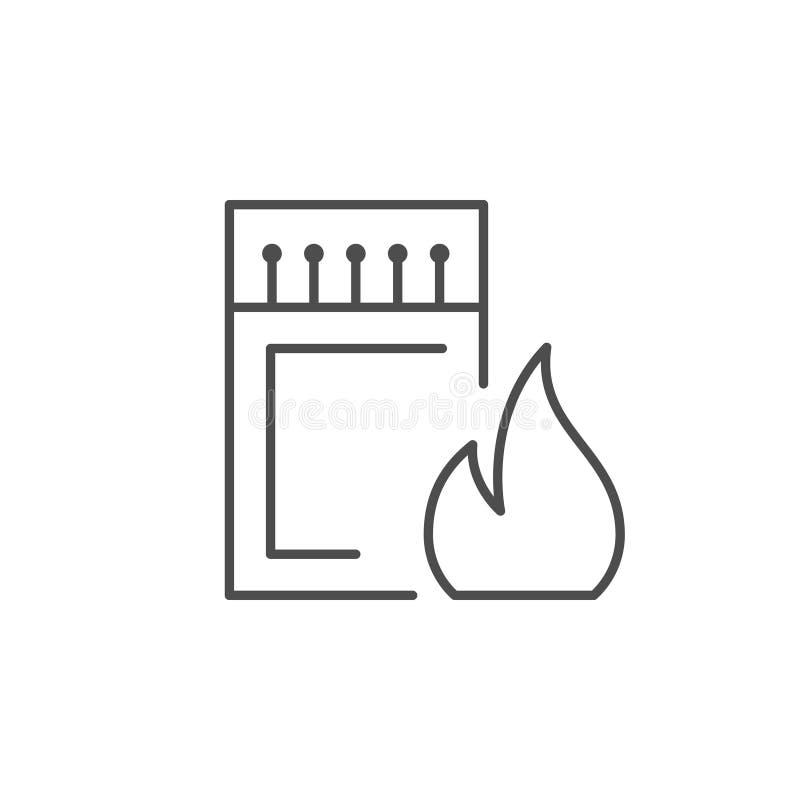 Линия значок matchbox и концепция огня бесплатная иллюстрация