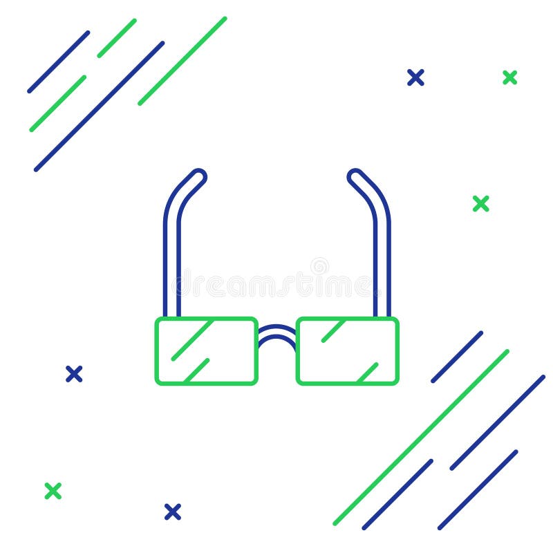 Линия значок в изоляции на белом фоне очки. Символ eyeglass рамки. Красочная концепция плана. Вектор иллюстрация вектора
