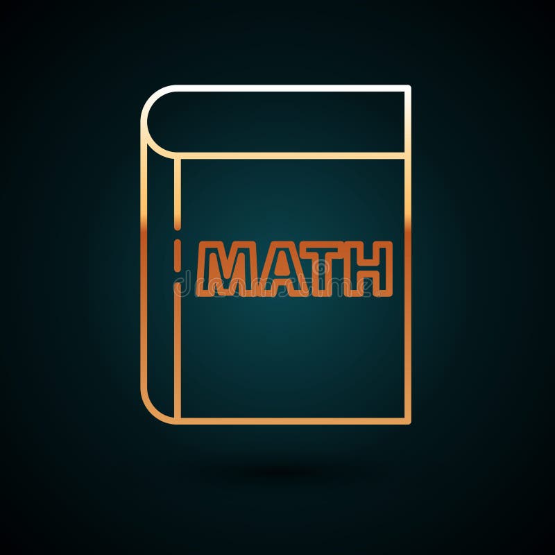 Линия значок золота математики треугольника изоляции в темно-синей фон. Иллюстрация вектора иллюстрация вектора