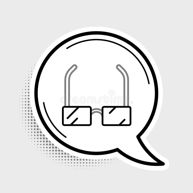 Линия значок очков в изоляции на серую фон. Символ eyeglass рамки. Красочная концепция плана. Вектор иллюстрация вектора