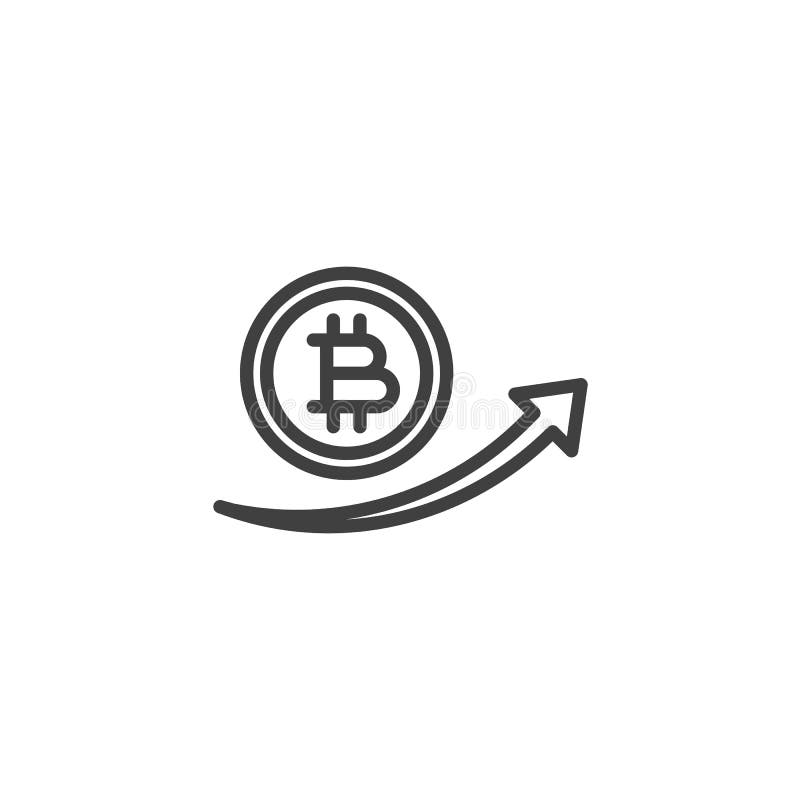 Линия значок роста bitcoin иллюстрация штока