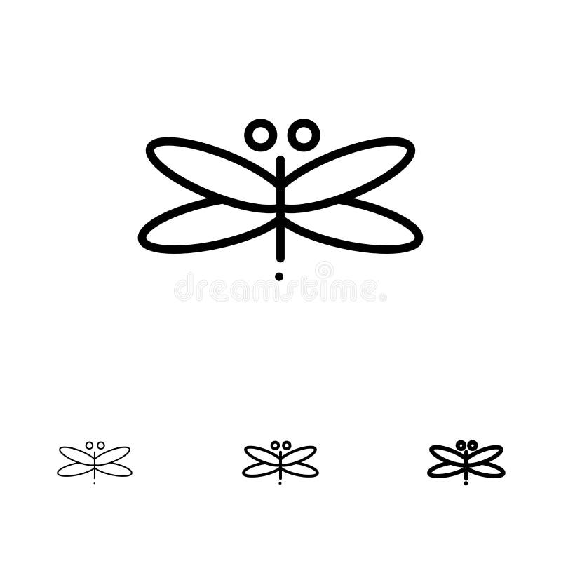 Линия набор дракона, Dragonfly, драконов, мухы, весны смелая и тонкая черная значка бесплатная иллюстрация Линия набор дракона, Dragonfly, драконов, мухы, весны смелая и тонкая черная значка бесплатная иллюстрация