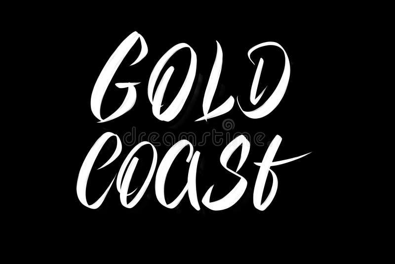Литерность руки фразы Gold Coast в черно-белом иллюстрация вектора Литерность руки фразы Gold Coast в черно-белом иллюстрация вектора