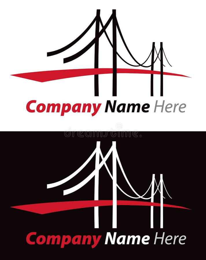 A logo icon of a large suspension bridge. A logo icon of a large suspension bridge.