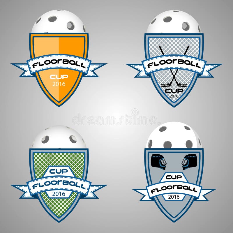 Логотип Floorball для команды и чашки иллюстрация штока Логотип Floorball для команды и чашки иллюстрация штока