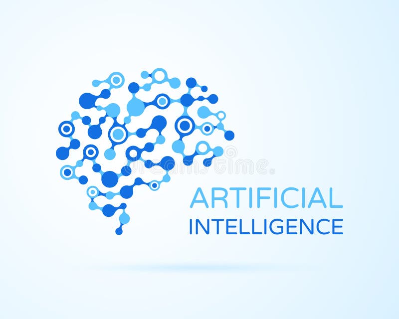 Логотип вектора AI искусственного интеллекта Искусственный человеческий мозг Искусственный интеллект и концепция машинного обучен Логотип вектора AI искусственного интеллекта Искусственный человеческий мозг Искусственный интеллект и концепция машинного обучен