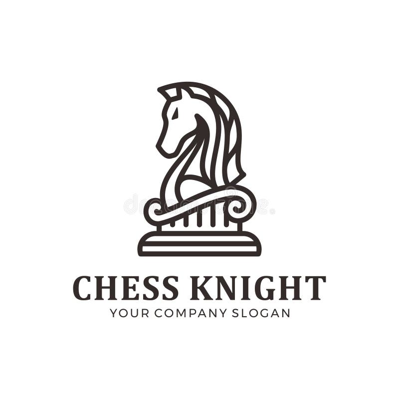 Chess knight logo, horse logo with monoline style, modern horse logo. Chess knight logo, horse logo with monoline style, modern horse logo