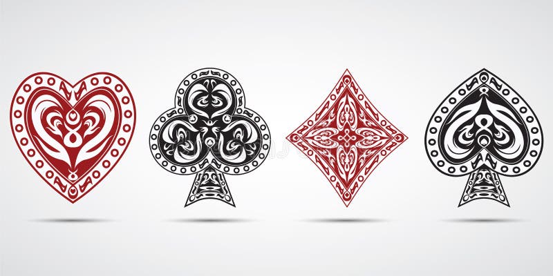 Лопаты, сердца, диаманты, бьют предпосылку серого цвета символов карточек покера иллюстрация вектора Лопаты, сердца, диаманты, бьют предпосылку серого цвета символов карточек покера иллюстрация вектора