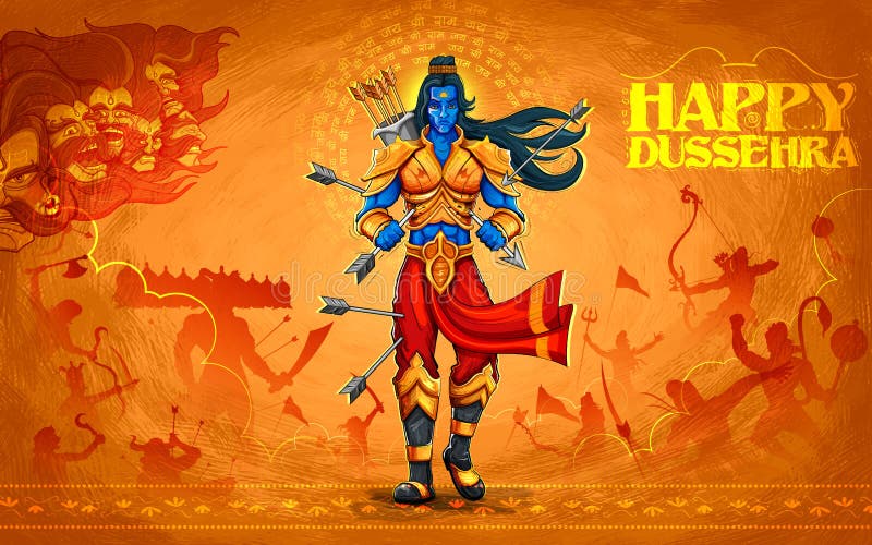 Лорд Rama при стрелка убивая Ravana иллюстрация вектора Лорд Rama при стрелка убивая Ravana иллюстрация вектора