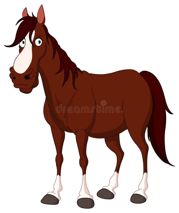 Illustration of Handsome brown and white horse. Illustration of Handsome brown and white horse