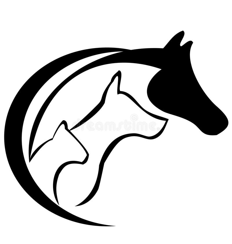 Horse, cat and dog logo. Horse, cat and dog logo