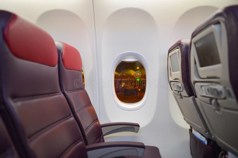 Малайзийский интерьер Боинга 737 авиакомпаний стоковое изображение Малайзийский интерьер Боинга 737 авиакомпаний стоковое изображение