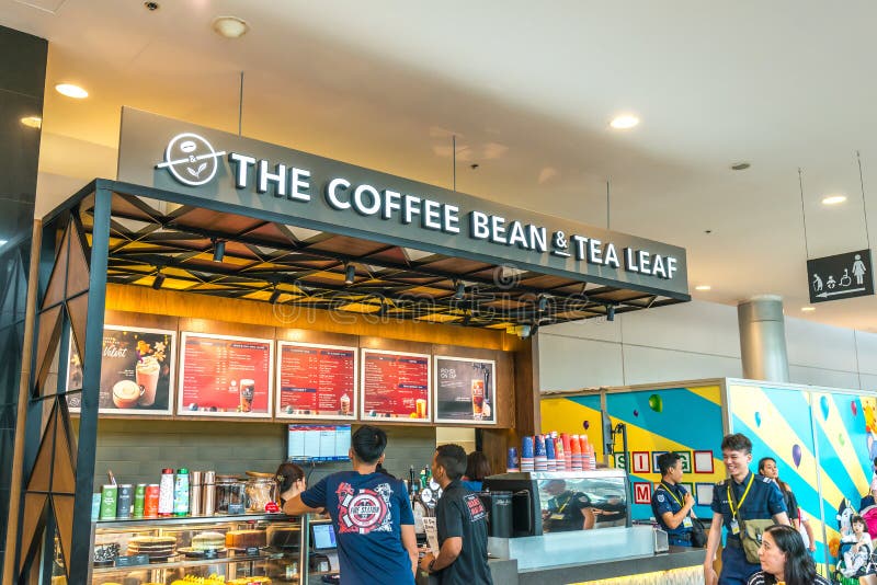 Магазин кафе-франшизы Coffee Bean & Tea Leaf CBTL в Сингапуре Expo стоковое изображение