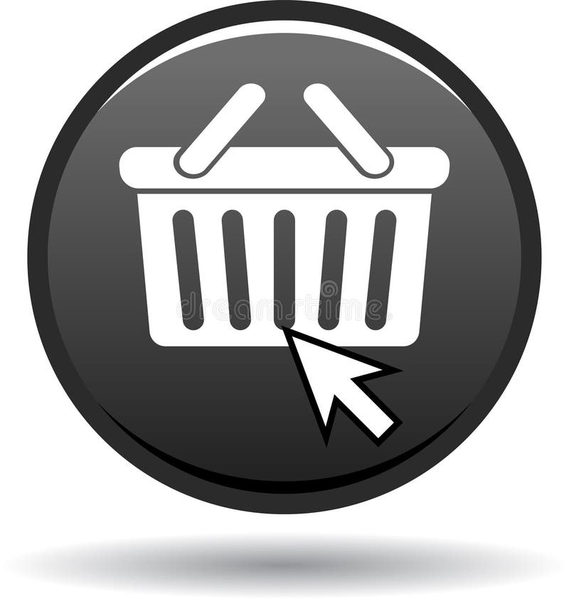 Магазина кнопка цвета теперь черная круглая Иллюстрация вектора ...