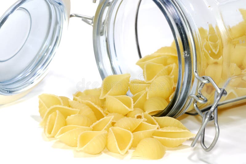 Photo a Glass Jar and Pasta. Photo a Glass Jar and Pasta