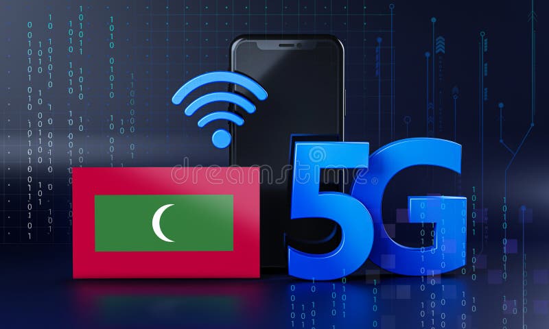 Мальдивы, готовые технологии для смартфонов перевода концепции 3d союза 5g бесплатная иллюстрация