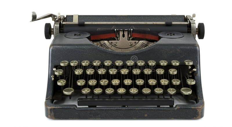 Мануальная печатная машинка с классическим макетом QWERTY. Имеет круглые металлические клавиши стоковое фото