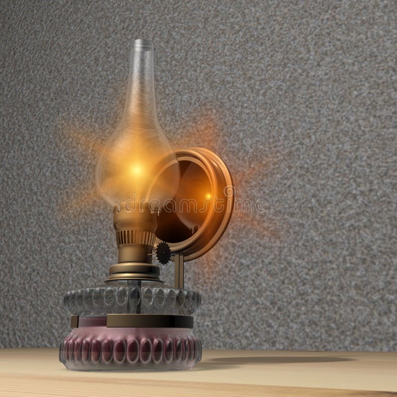 Illustration of a timidly ignited oil lamp. Illustration of a timidly ignited oil lamp.