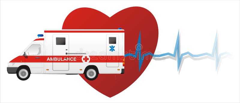 Машина скорой помощи с сердцем